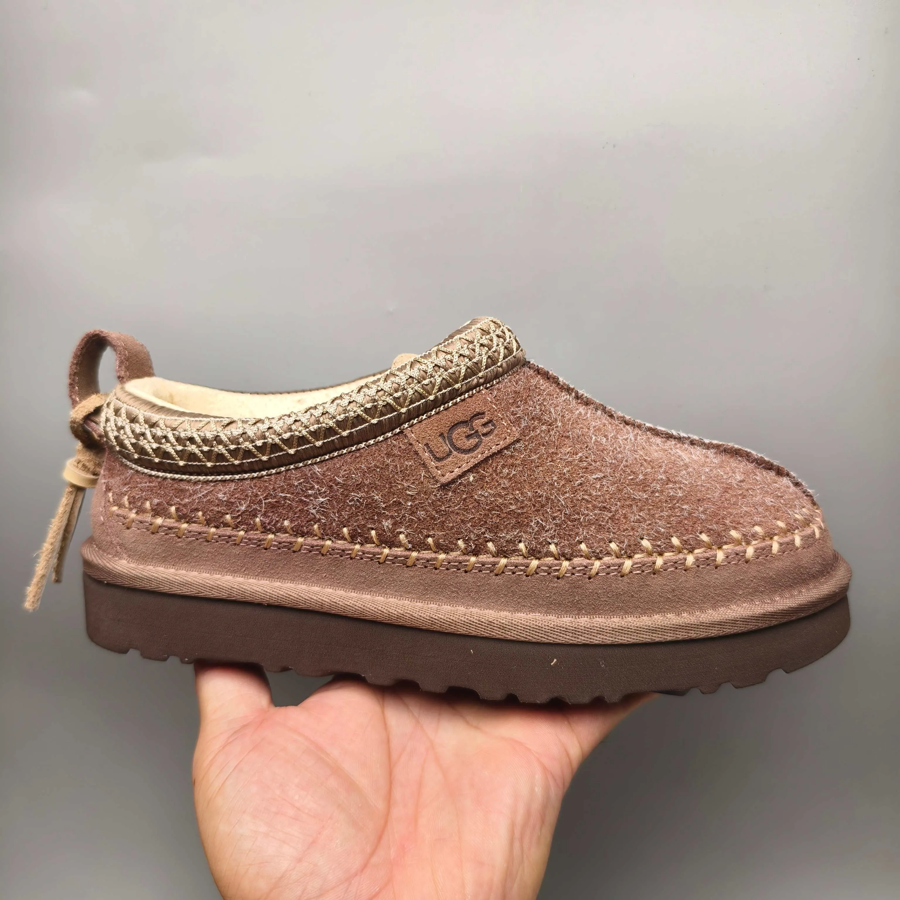 💰520 UGG sheepskin all-in-one snow boots 1444 ethnic style anti-suede back strap women's shoes color: sand brown matching size: 35-40